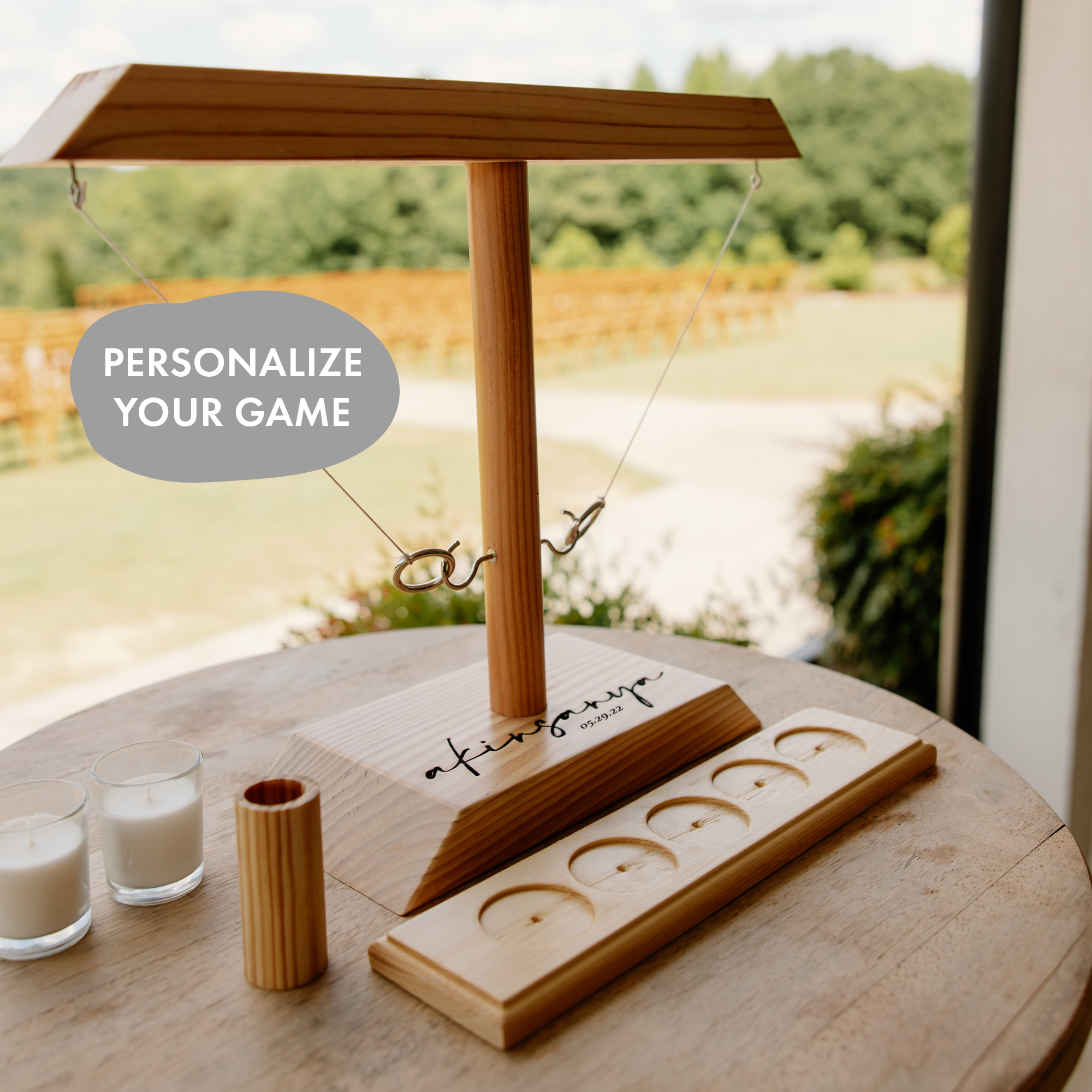 Personalized HOOKS! Ring Toss - Original Wooden Design