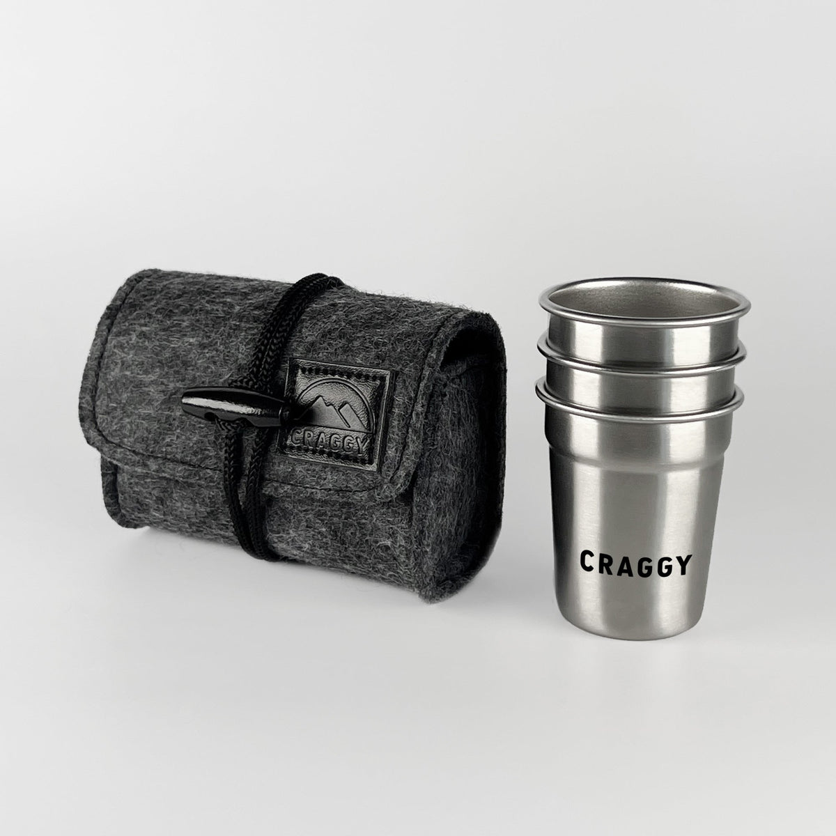 Stainless travel shot glasses