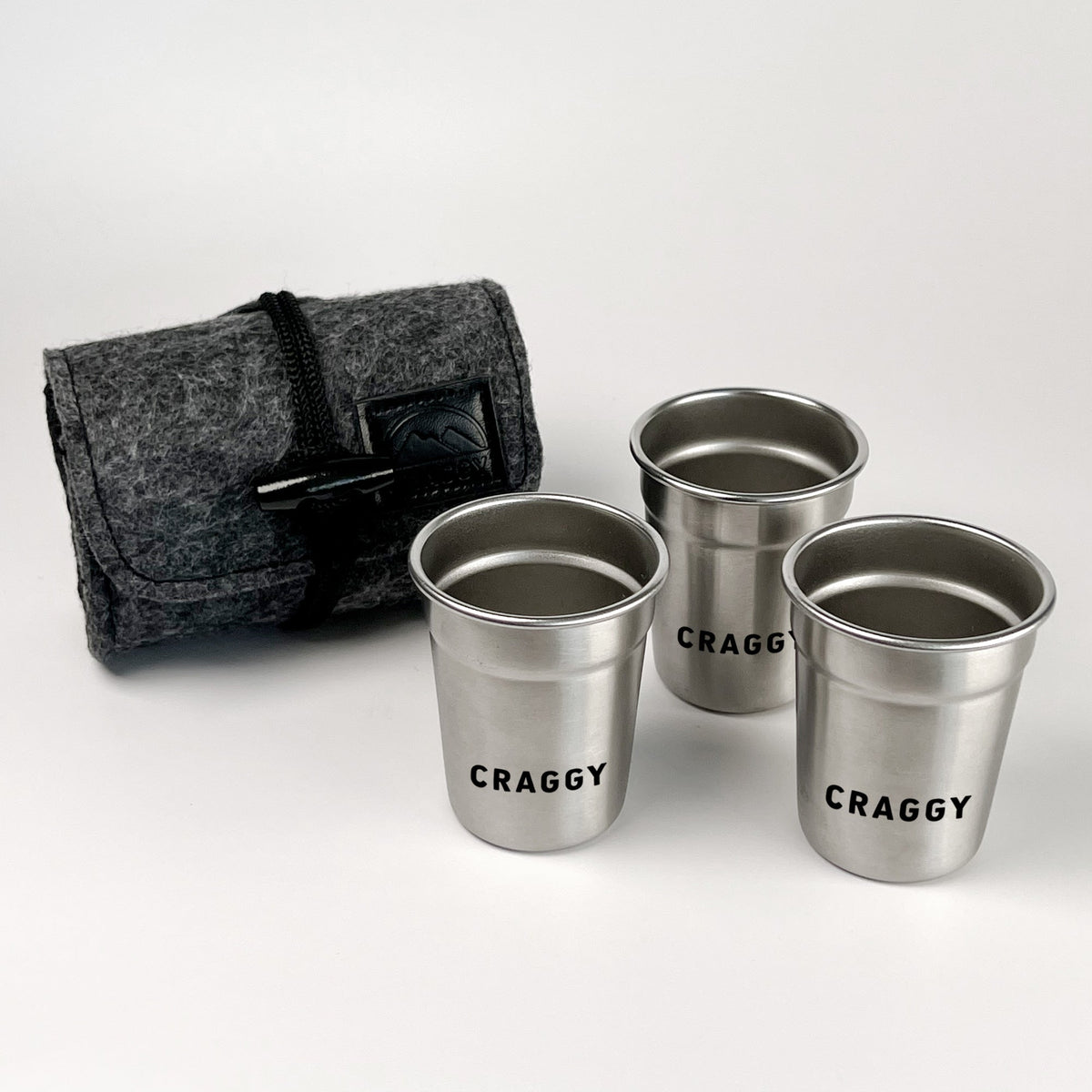 Stainless travel shot glasses
