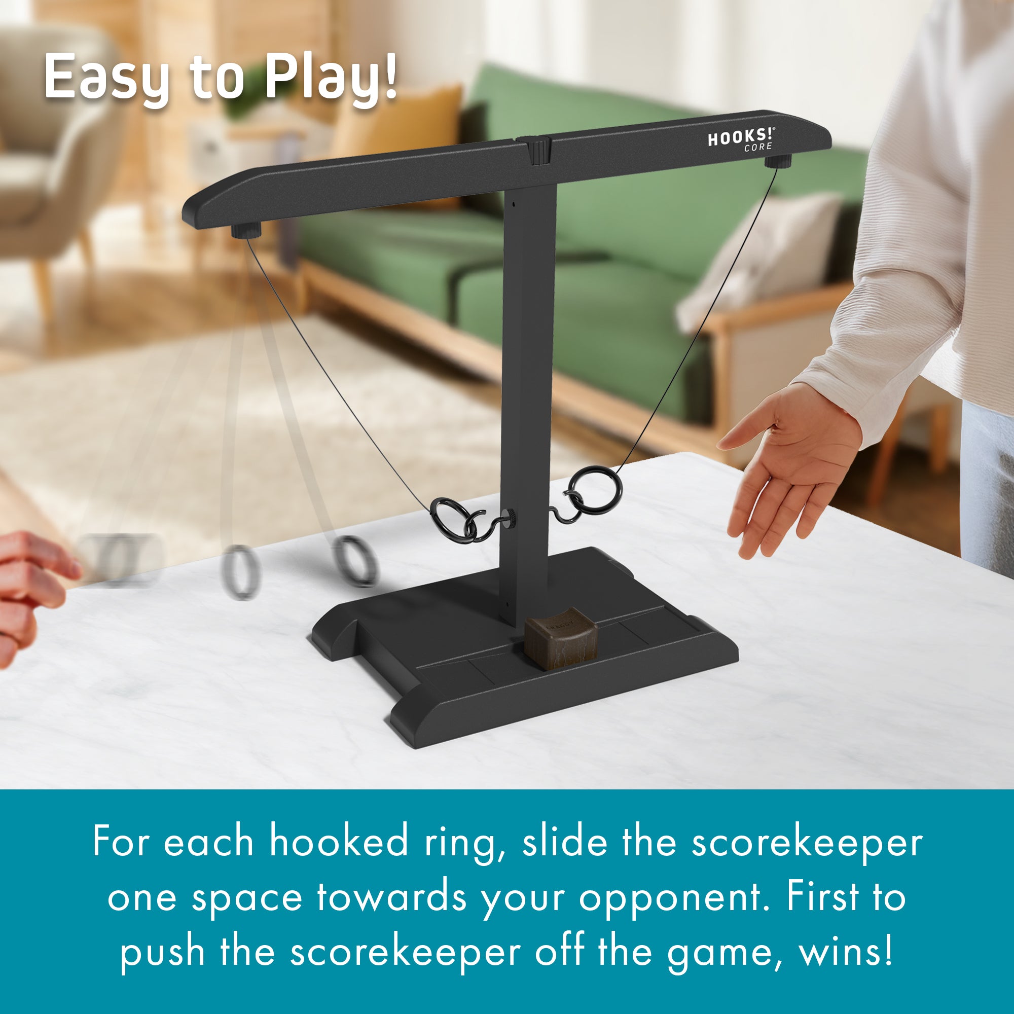 HOOKS! CORE - Ring Toss Game With Built-In Scoring