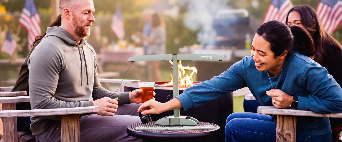 Friends playing HOOKS! outdoors